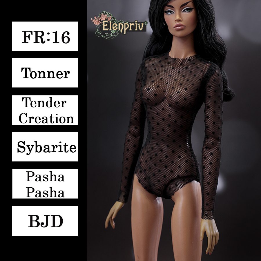 Black mesh bodysuit {Choose size} Fashion royalty FR2 Poppy Parker Blythe  11 1/2″ Brb Pivotal MTM Momoko 12″ dolls clothes – ELENPRIV doll fashions