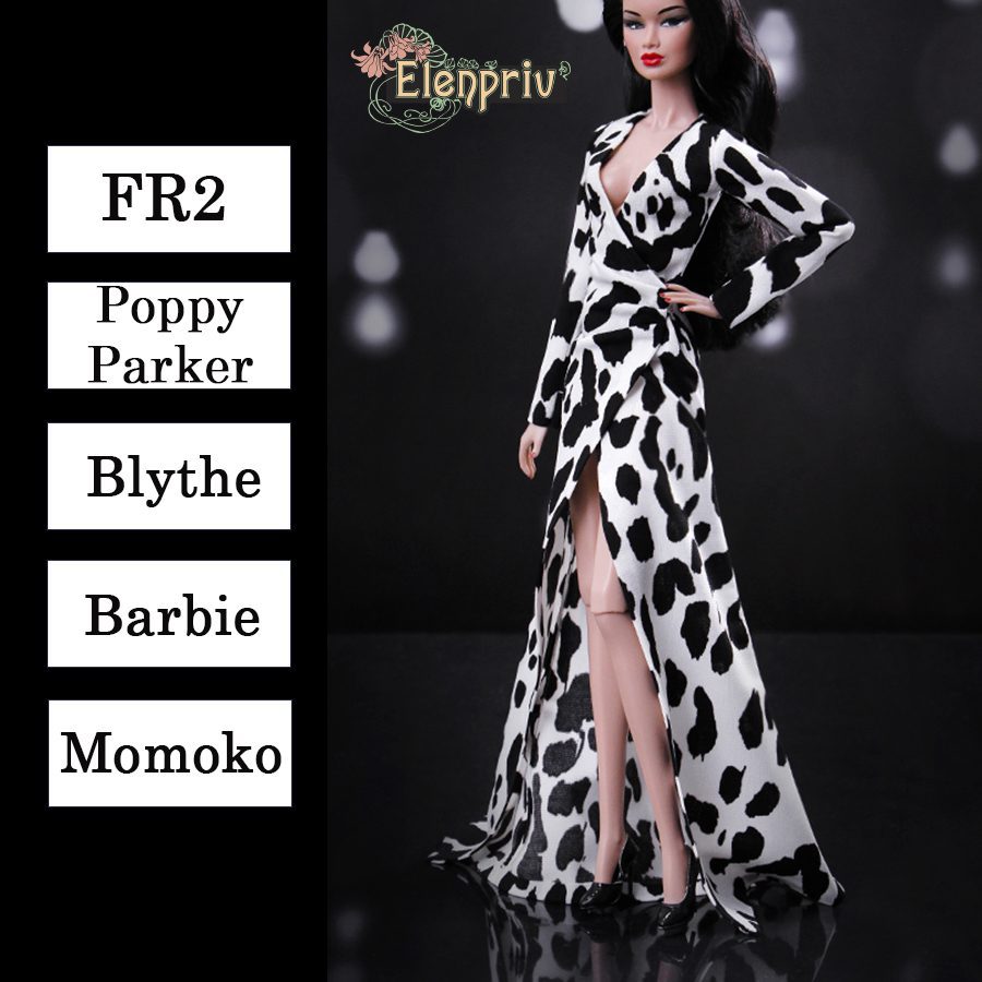 Black and white animal print dress {Choose size} Fashion royalty