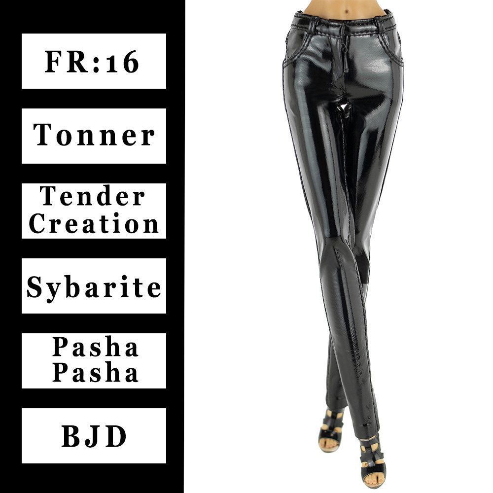 1:6 Scale Female Leather Pants Suspender Clothes for phicen